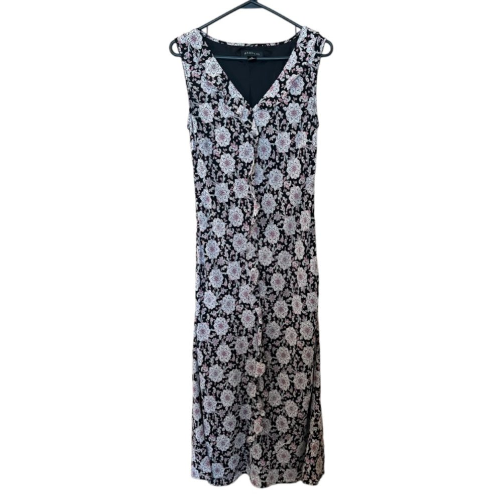 Y2K Floral/Medallion Silk Midi Dress Sz 6